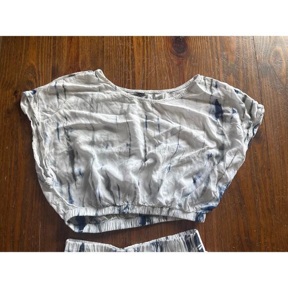PQ Swim Boho Tie Dyed Lightweight Cropped Top and Shorts Resortwear set, M/L - Picture 5 of 7